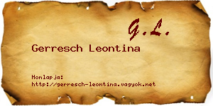 Gerresch Leontina névjegykártya